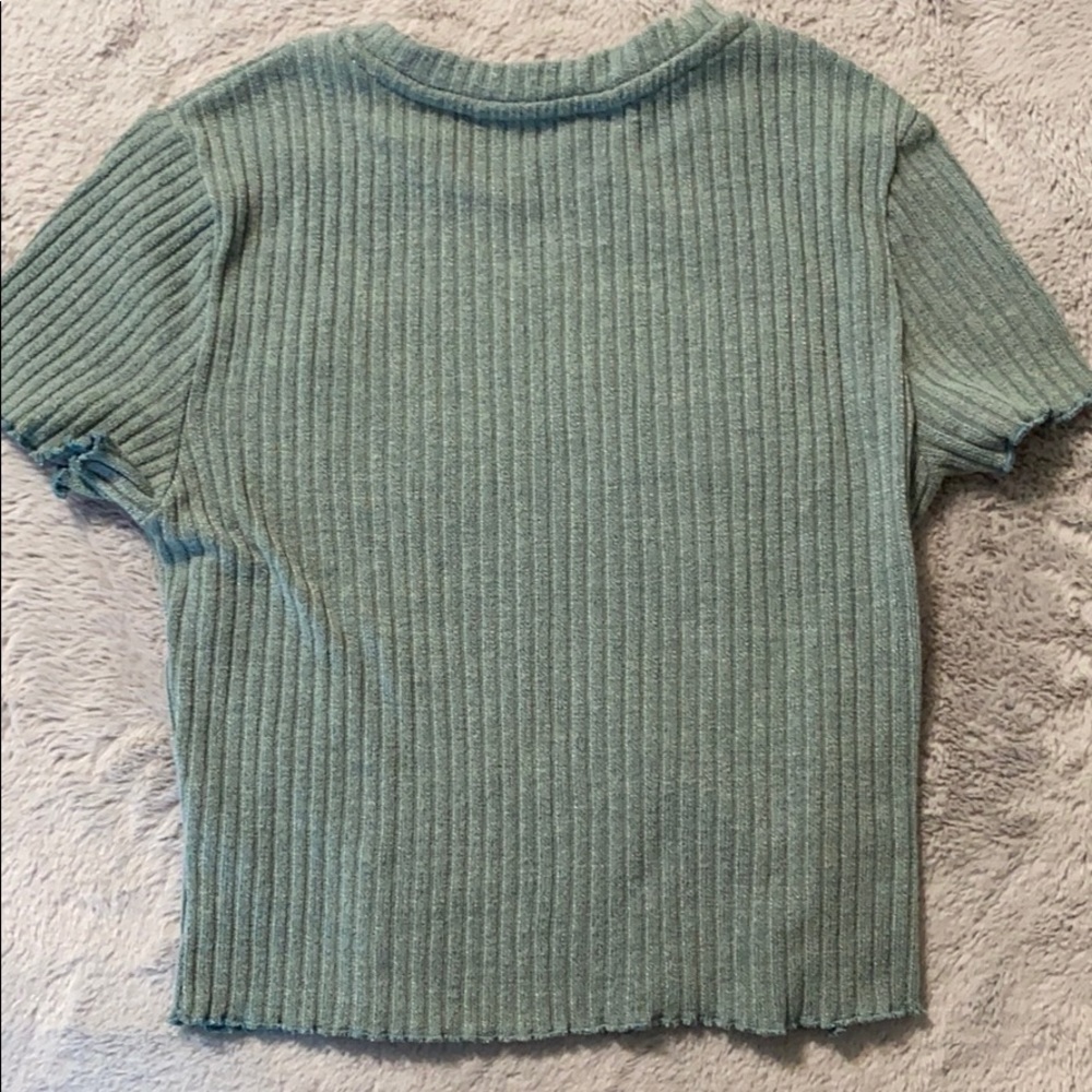 green crop tee rib knit - Picture 2 of 2